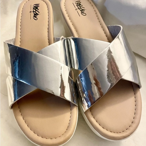 Women’s Mossimo Miriam Silver Platform Wedge Sandals US Size 8 New In Box - Picture 4 of 12